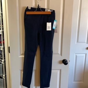 Causal cuffed skinny pants/ navy color